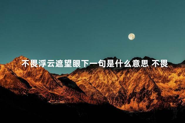 不畏浮云遮望眼下一句是什么意思 不畏浮云遮望眼是哪位诗人的诗